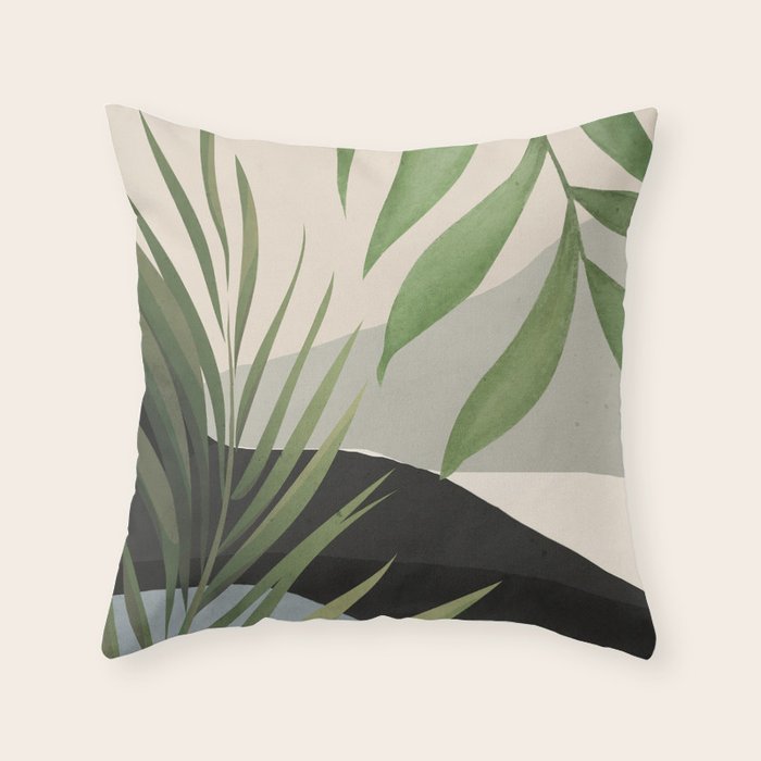 Abstract Art Tropical Leaves 49 Throw Pillow Gallery Image 6