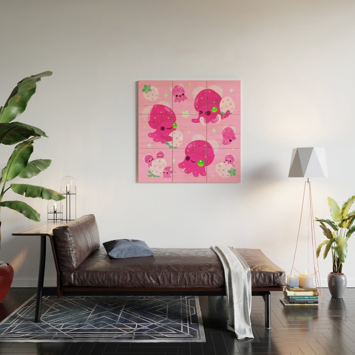 Strawberry squid Wood Wall Art Gallery Image 2