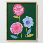 Folky Flowers in Bloom in Green & Pink Serving Tray Gallery Image 1