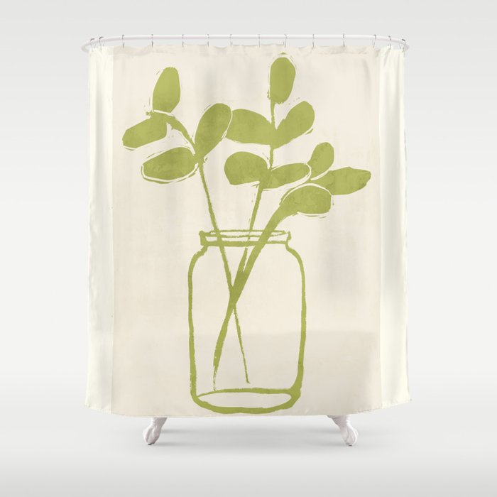 Minimal Abstract Art Plant 40 Shower Curtain Gallery Image 1