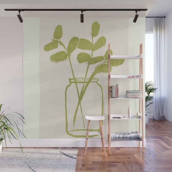Minimal Abstract Art Plant 40 Wall Mural Gallery Image 1
