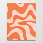 Retro Liquid Swirl Abstract Pattern in Orange and Pale Blush Pink Notebook Gallery Image 4