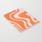 Retro Liquid Swirl Abstract Pattern in Orange and Pale Blush Pink Notebook Gallery Image 3
