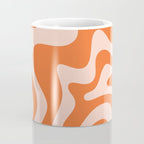 Retro Liquid Swirl Abstract Pattern in Orange and Pale Blush Pink Coffee Mug Gallery Image 4