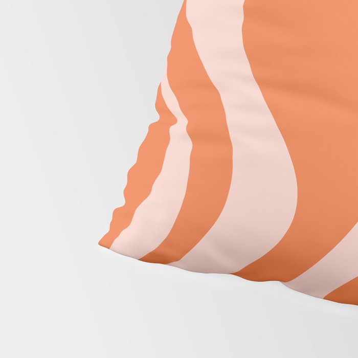 Retro Liquid Swirl Abstract Pattern in Orange and Pale Blush Pink Pillow Sham Gallery Image 4