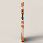 Retro Liquid Swirl Abstract Pattern in Orange and Pale Blush Pink iPhone Case Gallery Image 2