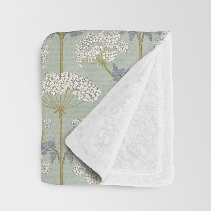 Vintage Sage Floral Throw Blanket Gallery Image 3