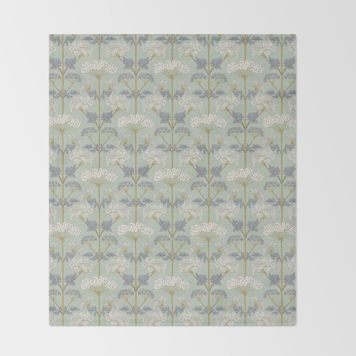 Vintage Sage Floral Throw Blanket Gallery Image 2