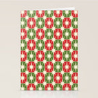 Mid Century Modern Atomic Stars Checkered Christmas Retro Starburst Pattern Stationery Card Gallery Image 2