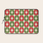 Mid Century Modern Atomic Stars Checkered Christmas Retro Starburst Pattern Laptop Sleeve Gallery Image 1