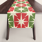 Mid Century Modern Atomic Stars Checkered Christmas Retro Starburst Pattern Table Runner Gallery Image 1
