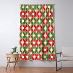 Mid Century Modern Atomic Stars Checkered Christmas Retro Starburst Pattern Window Curtain Gallery Image 5
