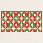 Mid Century Modern Atomic Stars Checkered Christmas Retro Starburst Pattern Desk Mat Gallery Image 3
