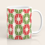 Mid Century Modern Atomic Stars Checkered Christmas Retro Starburst Pattern Coffee Mug Gallery Image 1