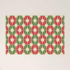 Mid Century Modern Atomic Stars Checkered Christmas Retro Starburst Pattern Welcome Mat Gallery Image 1