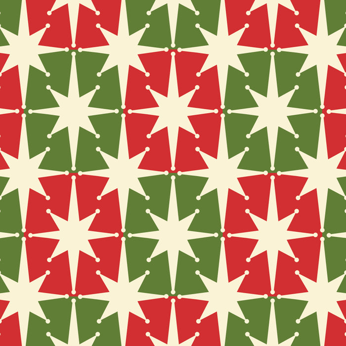 Mid Century Modern Atomic Stars Checkered Christmas Retro Starburst Pattern Coffee Mug Gallery Image 2