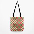 Mid Century Modern Atomic Stars Checkered Christmas Retro Starburst Pattern Tote Bag Gallery Image 2