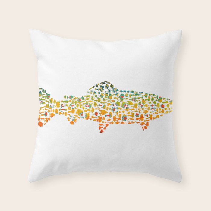 Brook Trout Fly Fishing Throw Pillow Gallery Image 1