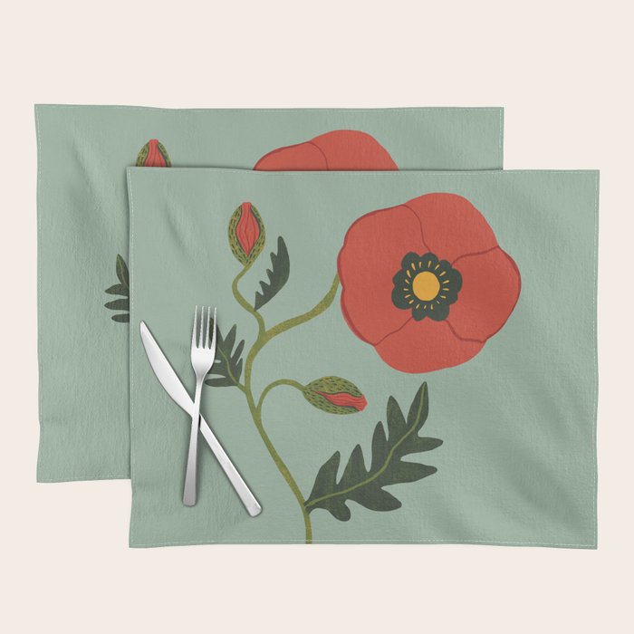 Red Poppy Placemat Gallery Image 1