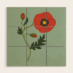 Red Poppy Wood Wall Art Gallery Image 1