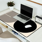 Abstraction_BLACK_DOT_LINE_ART_Minimalism_003C Desk Mat Gallery Image 2