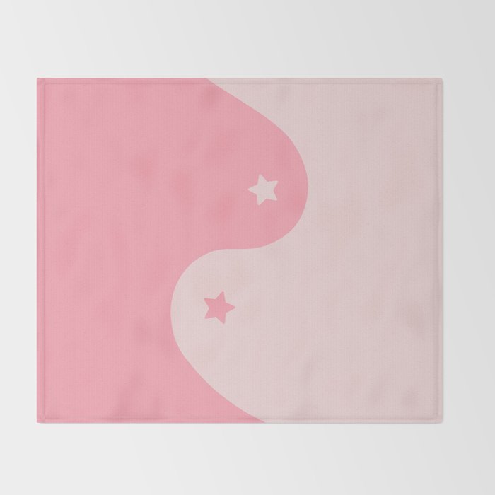 Pinkie Yin Yang Stars Throw Blanket Gallery Image 2