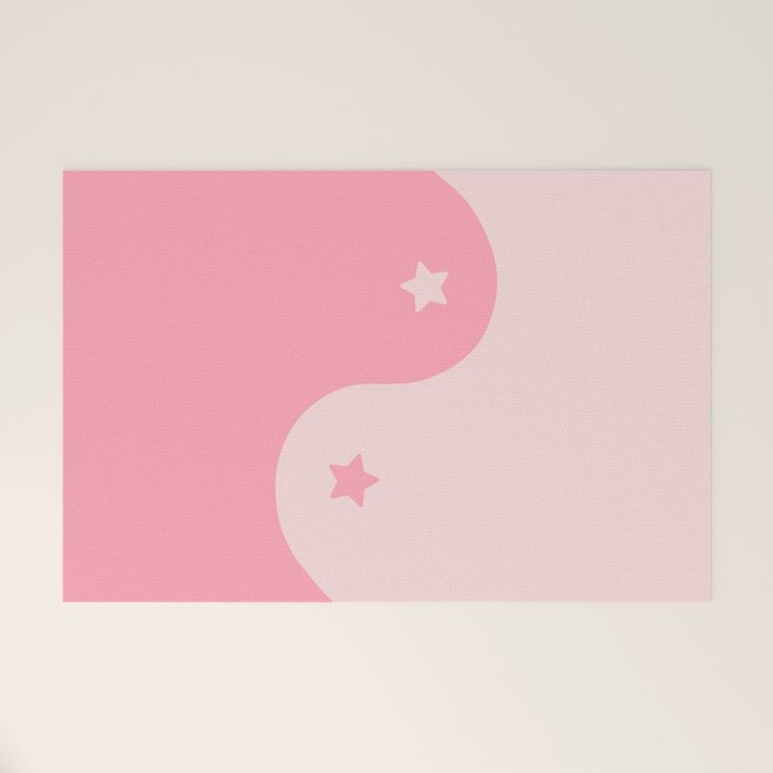 Pinkie Yin Yang Stars Welcome Mat Gallery Image 1