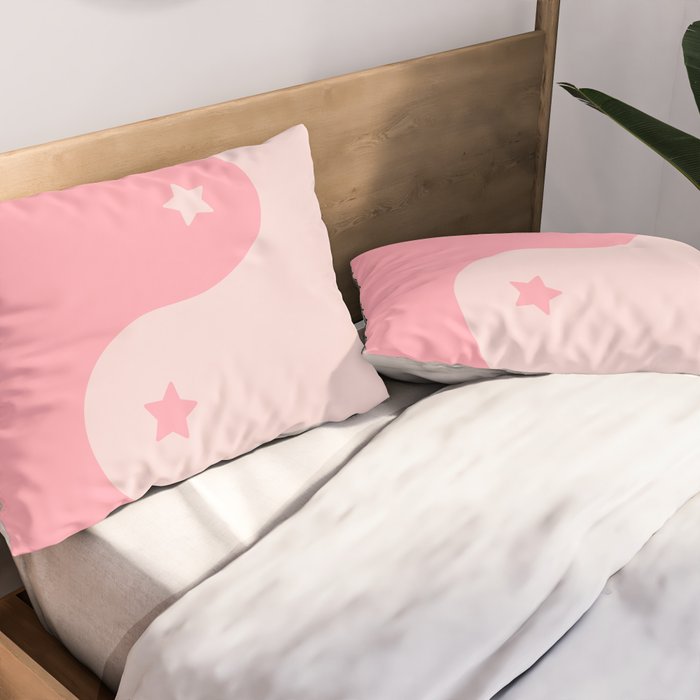 Pinkie Yin Yang Stars Pillow Sham Gallery Image 2