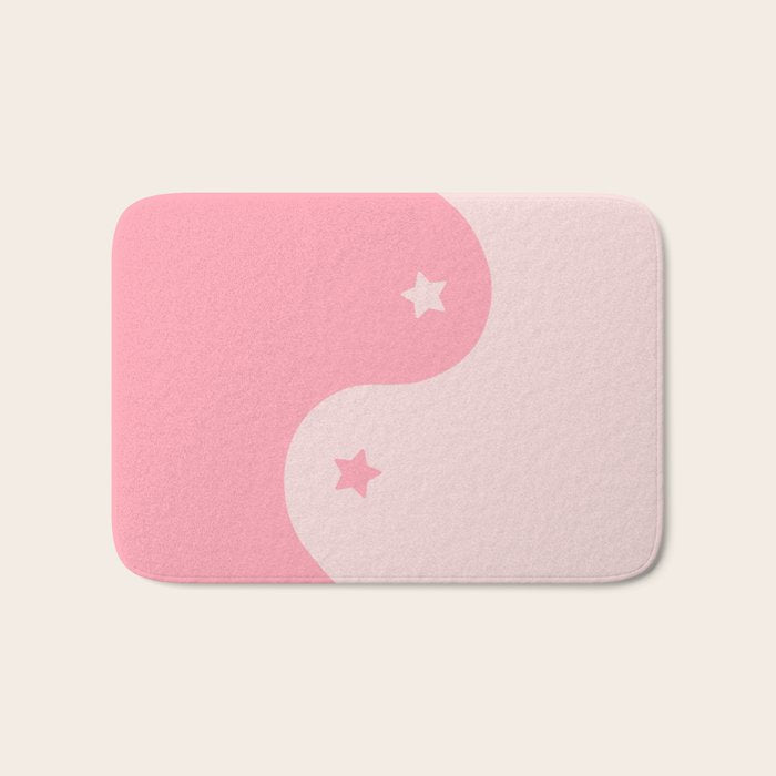 Pinkie Yin Yang Stars Bath Mat Gallery Image 1