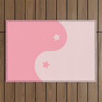 Pinkie Yin Yang Stars Outdoor Rug Gallery Image 1