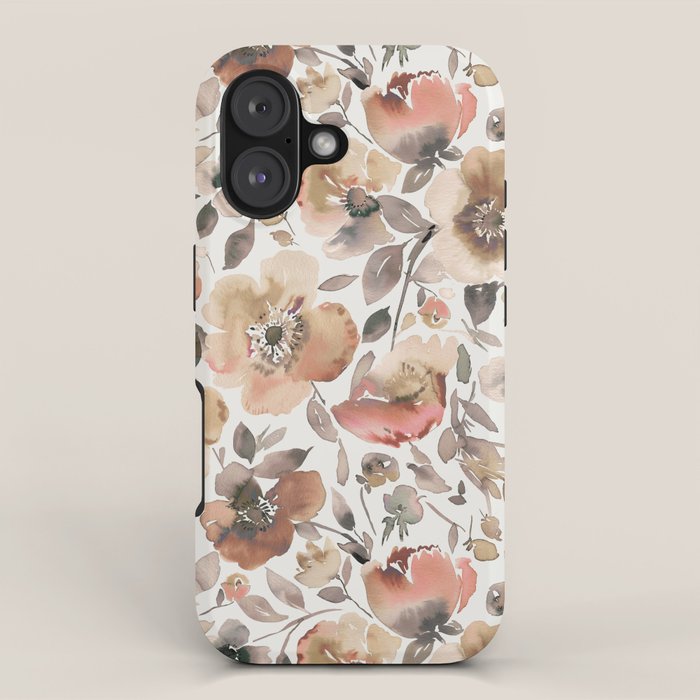 Harvest 2025 Artistic Poppies Autumn Blush Warm Watercolor Floral Rustic iPhone Case Gallery Image 1