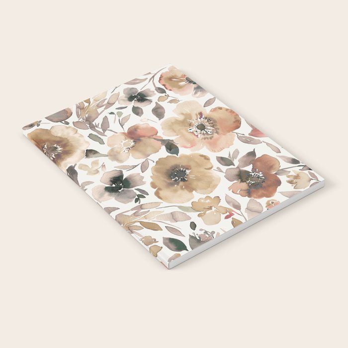 Harvest 2025 Artistic Poppies Autumn Blush Warm Watercolor Floral Rustic Notebook Gallery Image 1