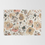 Harvest 2025 Artistic Poppies Autumn Blush Warm Watercolor Floral Rustic Rug Gallery Image 2