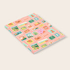 Vintage international world travel post card stamp pattern Notebook Gallery Image 2