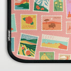 Vintage international world travel post card stamp pattern Laptop Sleeve Gallery Image 3