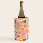 Vintage international world travel post card stamp pattern Wine Chiller Gallery Image 3