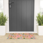 Vintage international world travel post card stamp pattern Welcome Mat Gallery Image 3