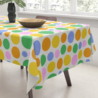 Colorful polka dot circle cartoon pattern Tablecloth Gallery Image 3