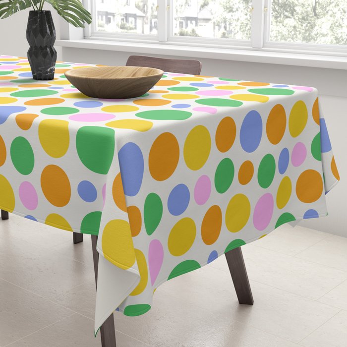 Colorful polka dot circle cartoon pattern Tablecloth Gallery Image 3