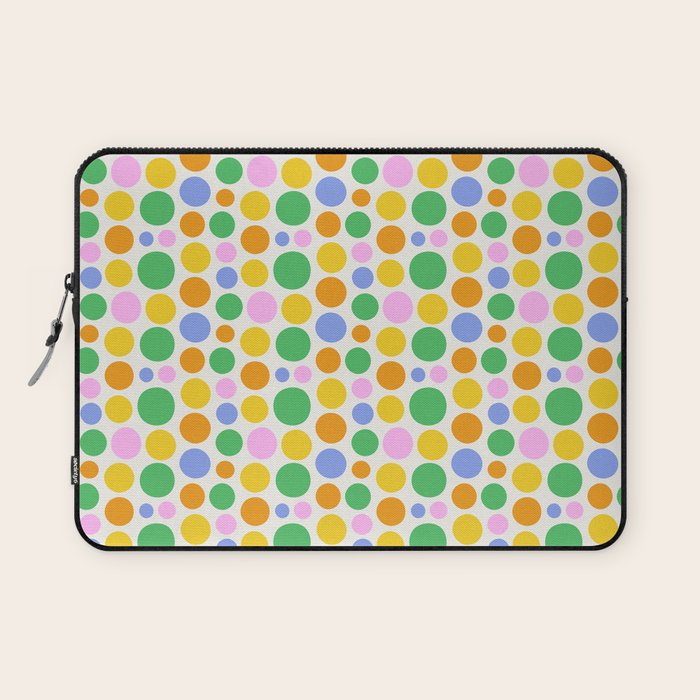Colorful polka dot circle cartoon pattern Laptop Sleeve Gallery Image 1