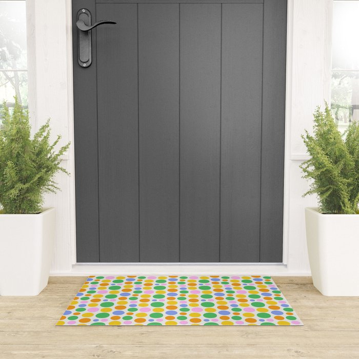 Colorful polka dot circle cartoon pattern Welcome Mat Gallery Image 3