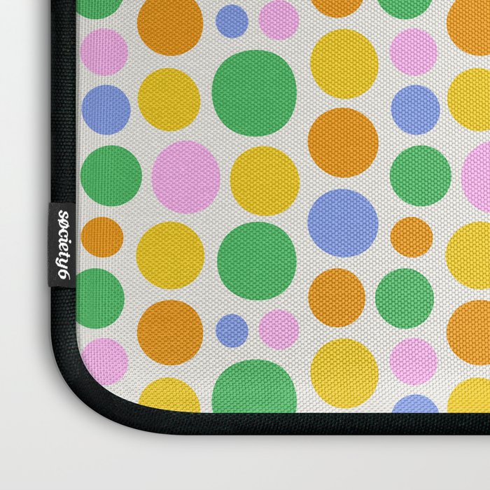 Colorful polka dot circle cartoon pattern Laptop Sleeve Gallery Image 3