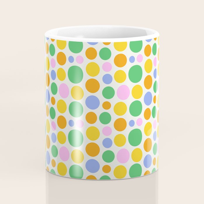 Colorful polka dot circle cartoon pattern Coffee Mug Gallery Image 4