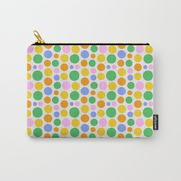 Colorful polka dot circle cartoon pattern Carry All Pouch Gallery Image 1