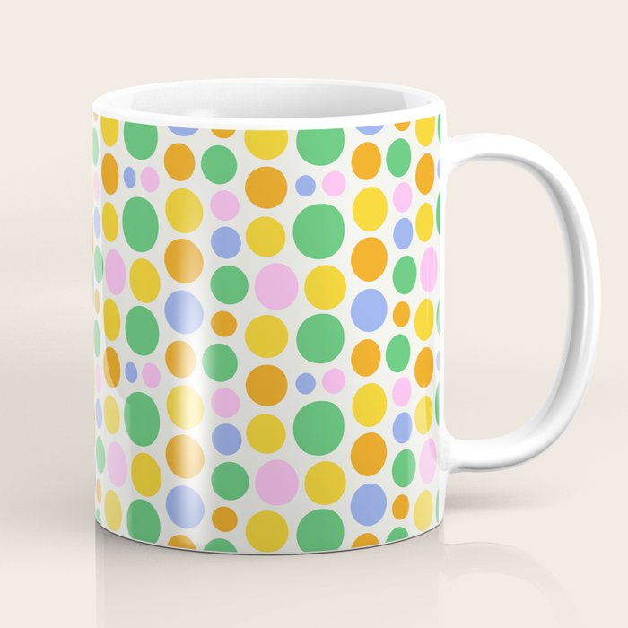 Colorful polka dot circle cartoon pattern Coffee Mug Gallery Image 1