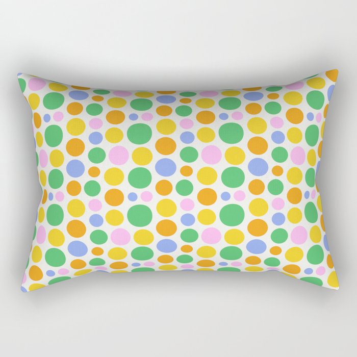 Colorful polka dot circle cartoon pattern Rectangular Pillow Gallery Image 2