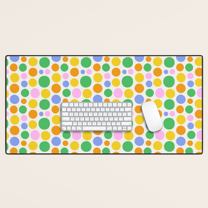 Colorful polka dot circle cartoon pattern Desk Mat Gallery Image 1