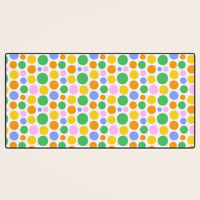 Colorful polka dot circle cartoon pattern Desk Mat Gallery Image 3