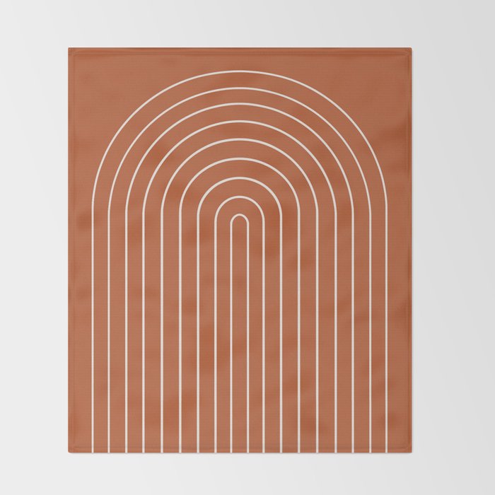 Minimal Arch XX Red Modern Geometric Lines Throw Blanket Gallery Image 2