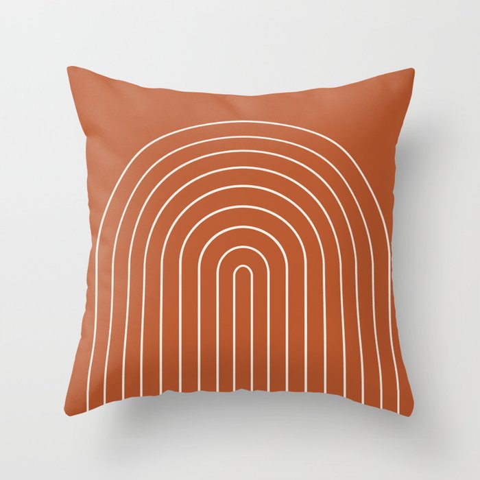 Minimal Arch XX Red Modern Geometric Lines Throw Pillow Gallery Image 1